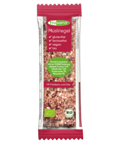 Barritas de cereales orgánicos con arándanos rojos y chía (30 g) Frusano
