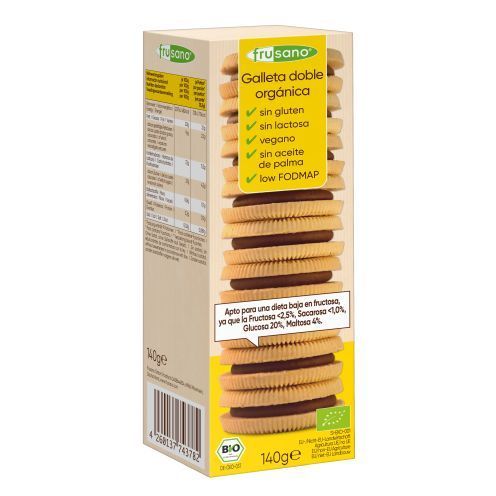 Galletas sin gluten doble rellena de chocolate (140 g) Frusano