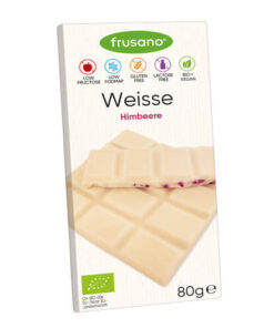 Tableta de chocolate blanco con frambuesas (80 g) Frusano